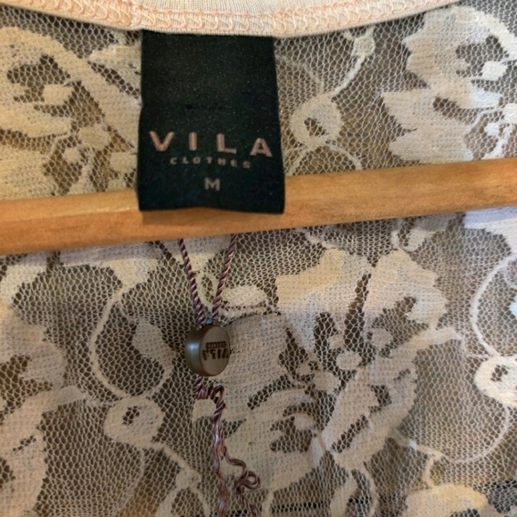 Vila Lace Tunic Dress Tank cream beige M lace - Picture 4 of 6
